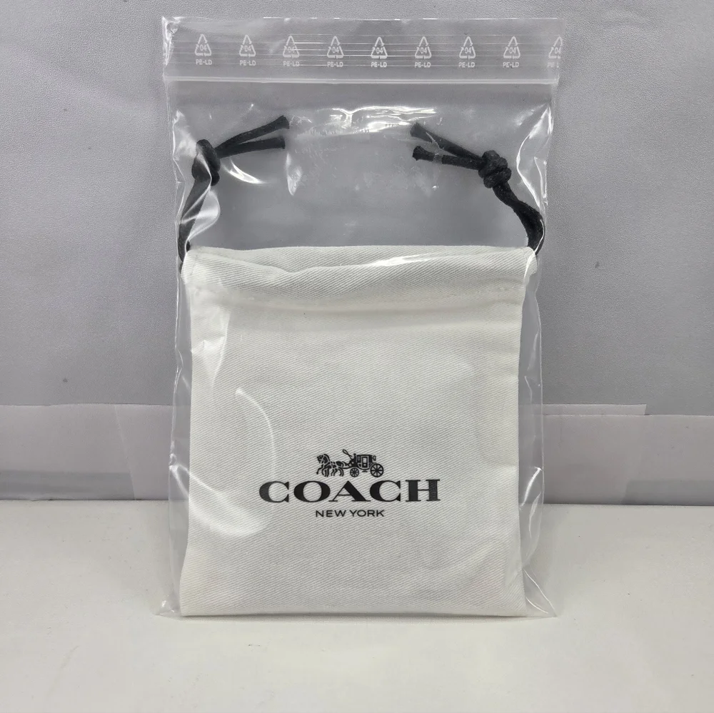 ​NWT Coach Gold Signature Logo Oval Crystal Halo Stud Earrings + Dust Bag - Picture 2 of 9
